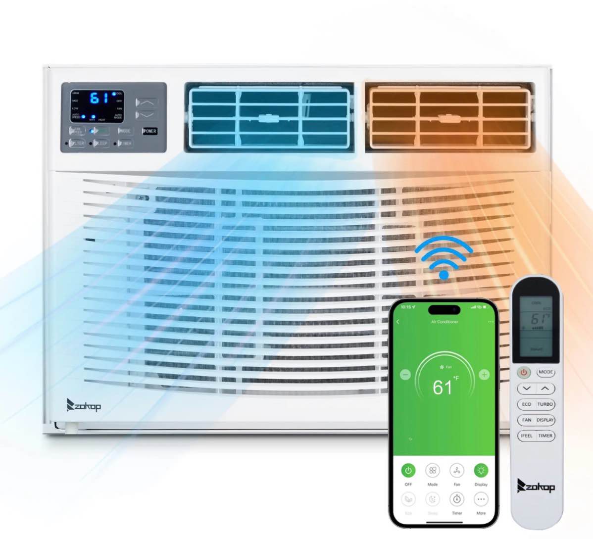 ktaxon wifi enabled 12000 btu heat and cool window air conditioner with wifi controls