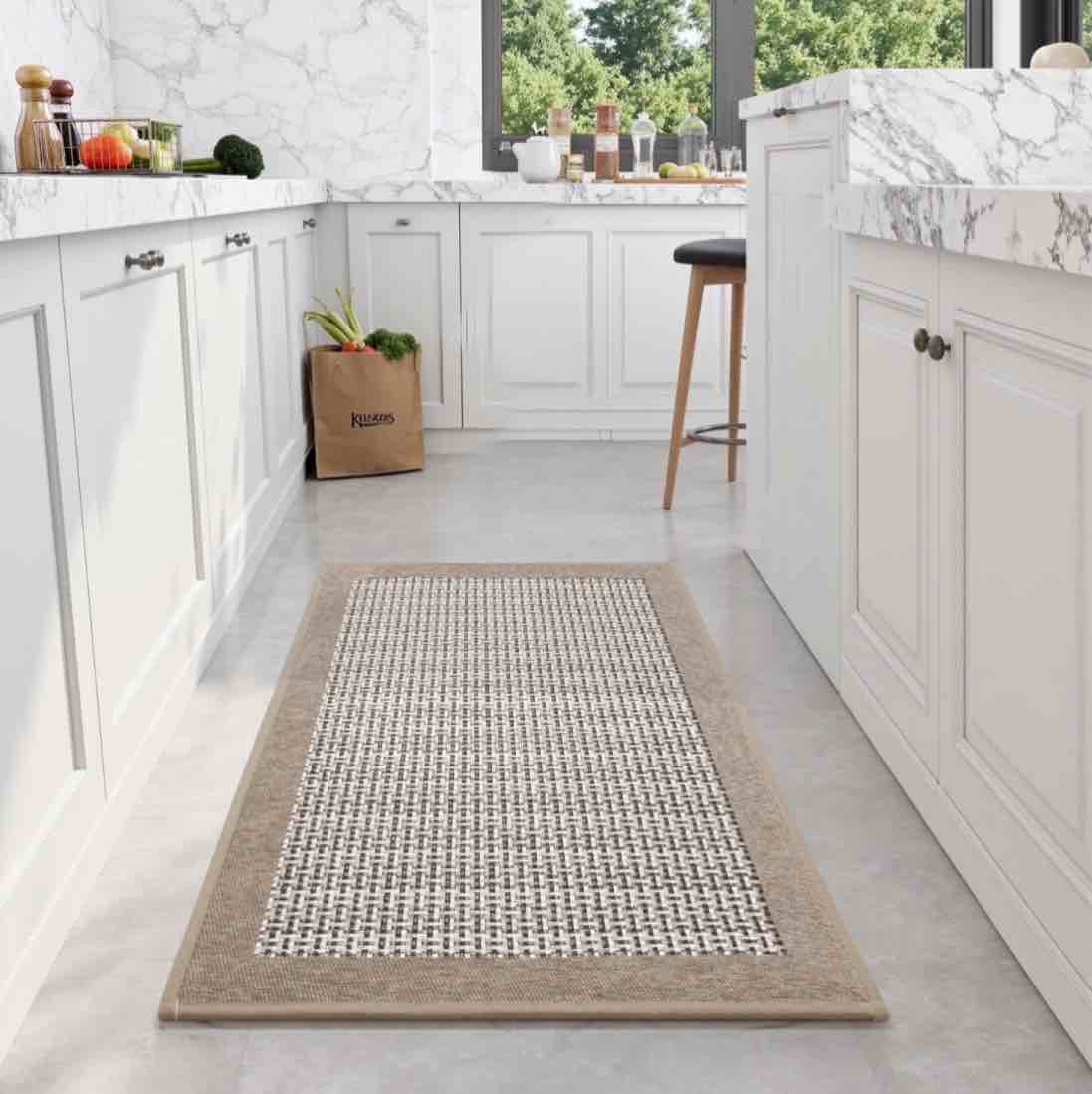 sixhome non-slip kitchen rug, washable absorbent floor mat, 19.7"x31.5", brown, for sink, laundry, hallway