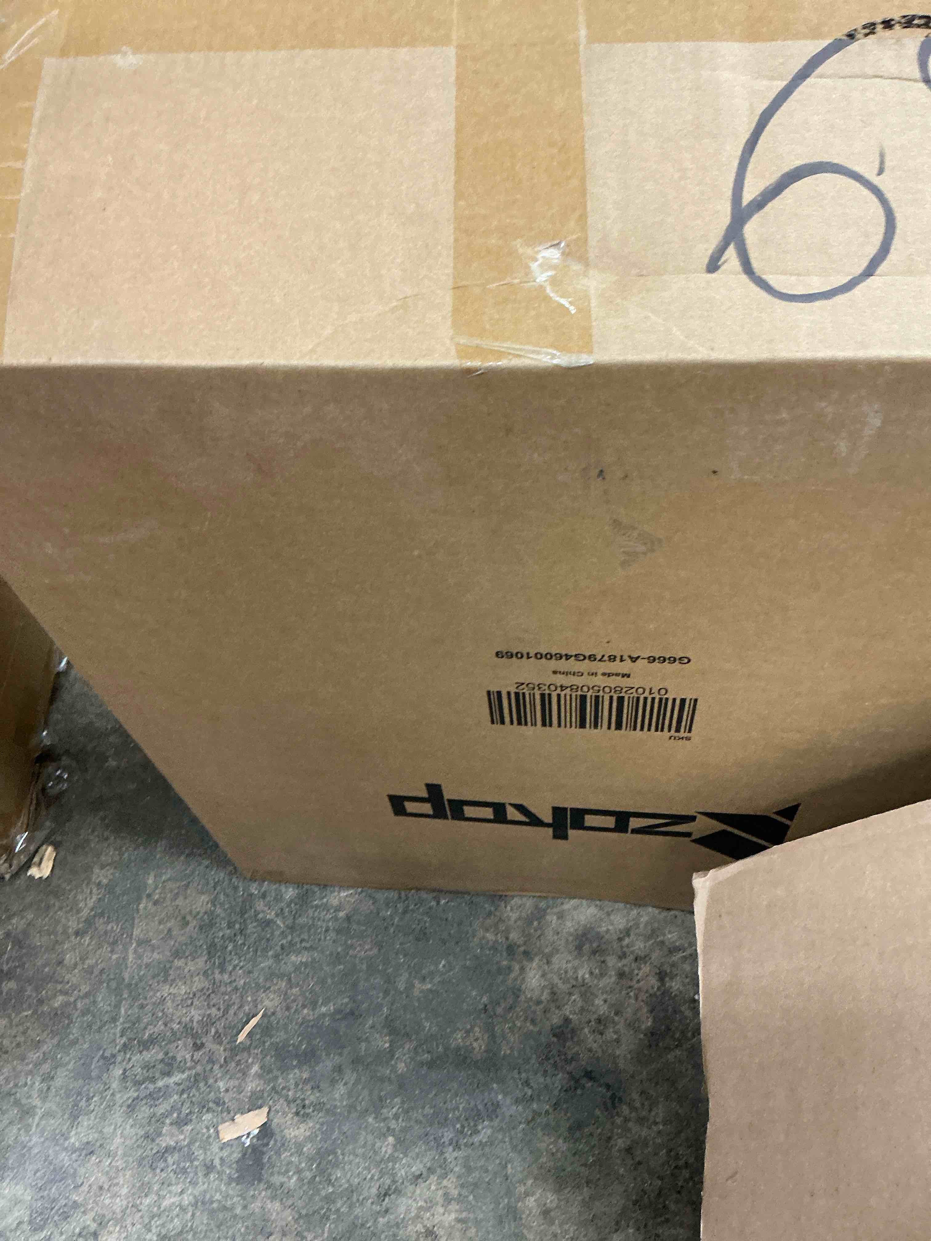 Condition photo showing New/Like New for ktaxon 16" high-velocity industrial floor fan, heavy duty metal fan, adjustable tilt and 3 speeds up to 5688 cfm