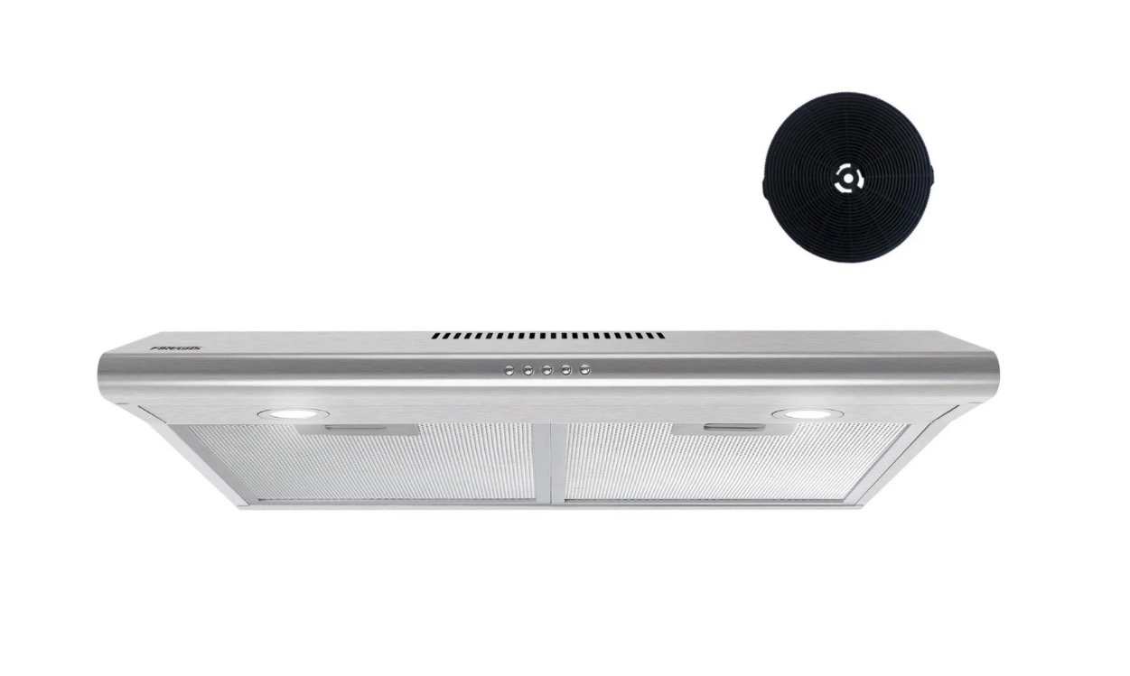 firegas 30 inch under cabinet range hood with ducted / ductless convertible slim kitchen over stove vent 3 speed exhaust fan reusable filter led lights in stainless steel