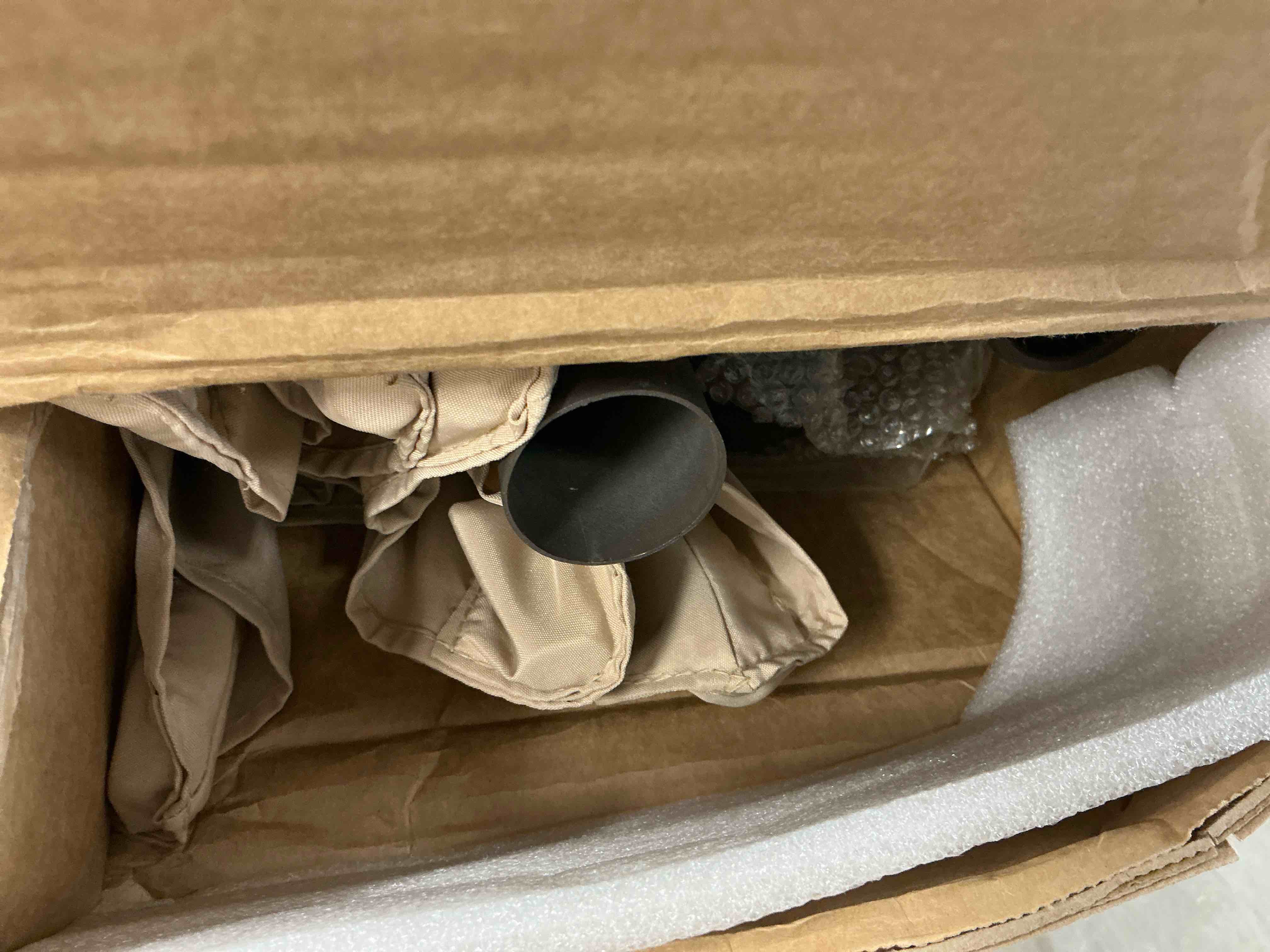 Condition photo showing New/Like New for fundaze 10ft 360° rotable hanging offset patio umbrella with tilt for deck & backyard base sold separately beige