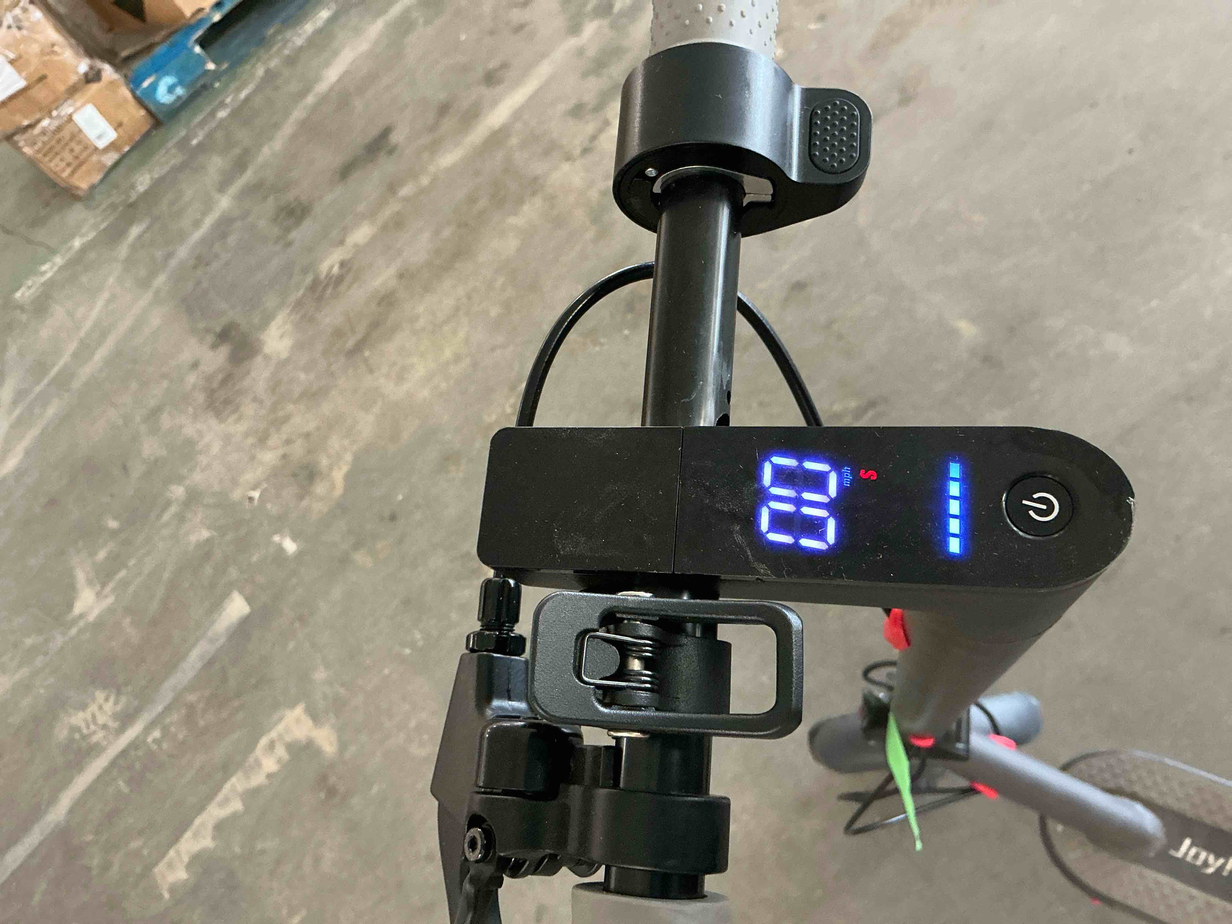 Condition photo showing As Is for joyhis j078 350w folding electric scooter, 8.5" solid tires, 19mph, 21-mile range, ideal for commuting