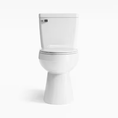 Condition photo showing Good Condition for project source pro-flush white elongated chair height 12-in rough-in watersense 1.28 gpf 2-piece toilet with xl trapway