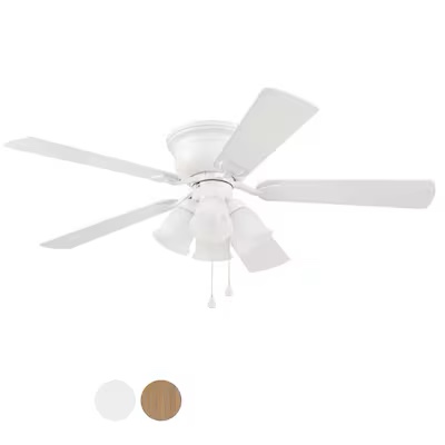 Condition photo showing New/Like New for harbor breeze centreville 52-in white indoor flush mount ceiling fan 0807435