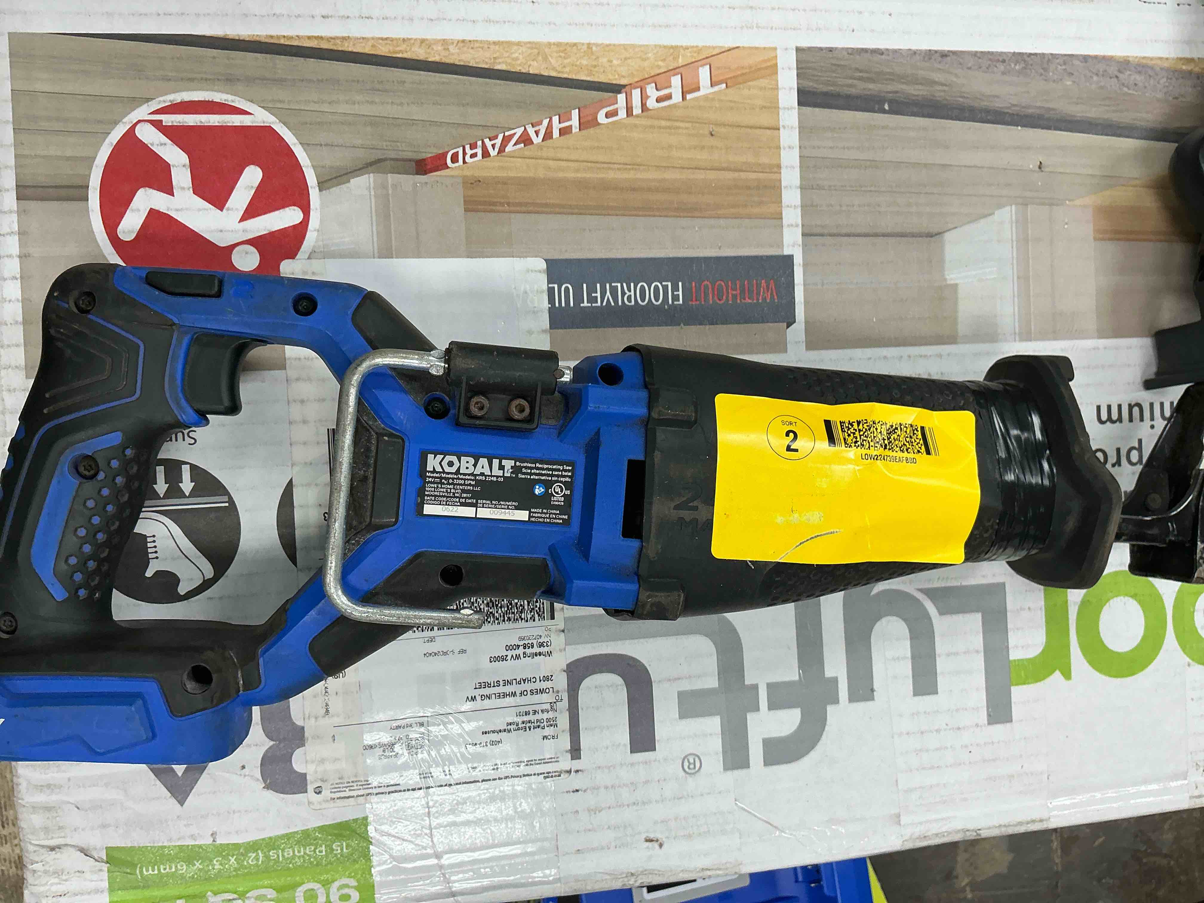 Condition photo showing Good Condition for kobalt 24-volt variable speed brushless cordless reciprocating saw ( tool only )