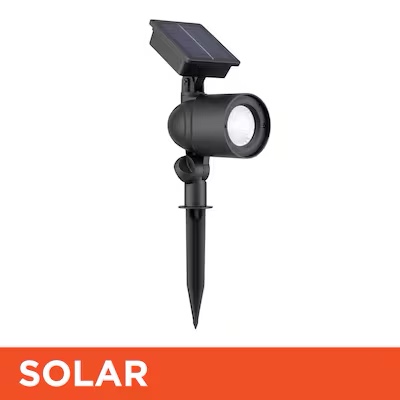 Condition photo showing Good Condition for harbor breeze 30 -lumens matte black warm white solar led spot light
