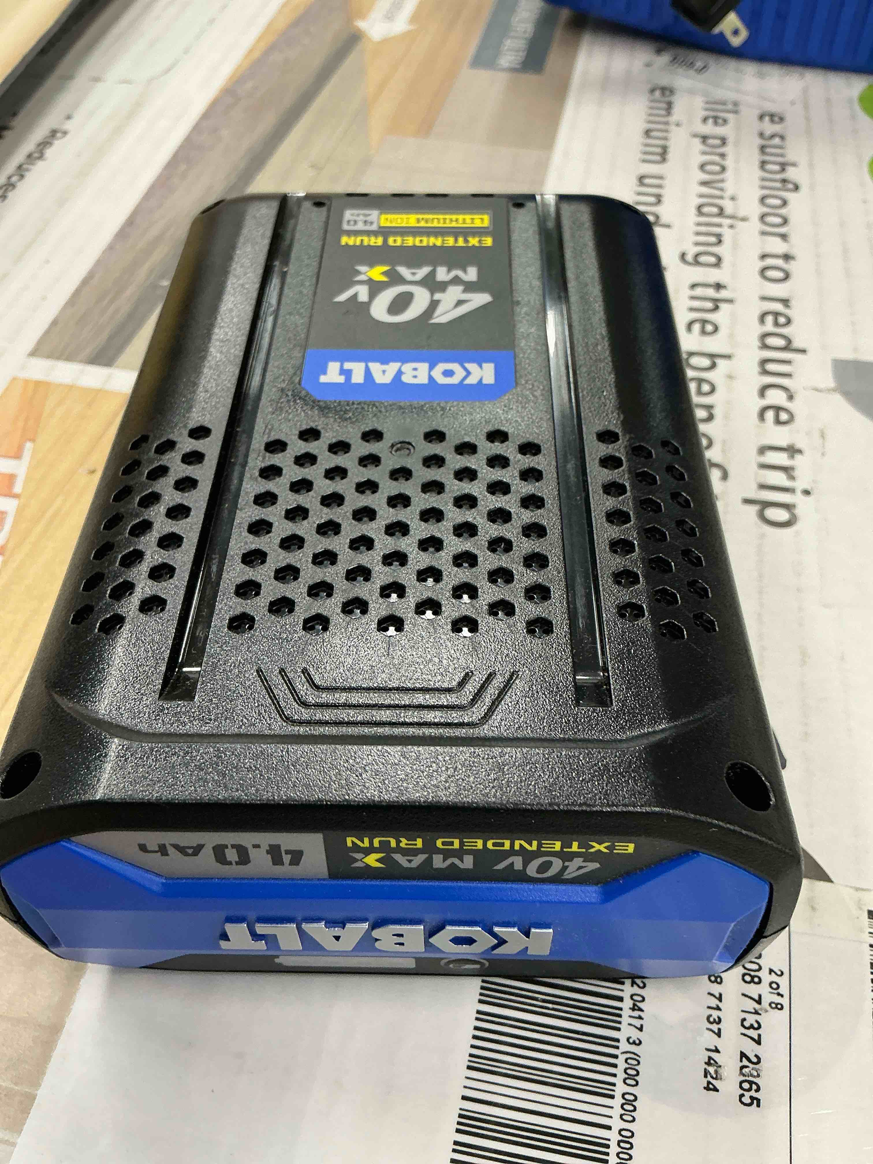 Condition photo showing New/Like New for kobalt 40-volt 4-amps 4.0ah rechargeable lithium ion (li-ion) cordless power equipment battery