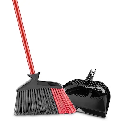 libman 14-in poly fiber multi-surface angle with dustpan upright broom