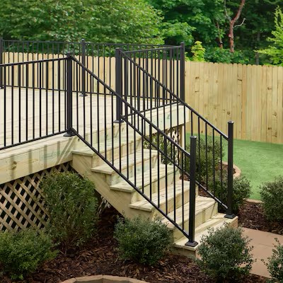 Condition photo showing Good Condition for reliabilt 2-in x 2-in x 3-ft black sand steel deck post