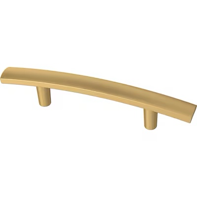 allen + roth amelia 3-in , 76mm center to center brushed brass arch bar drawer pull