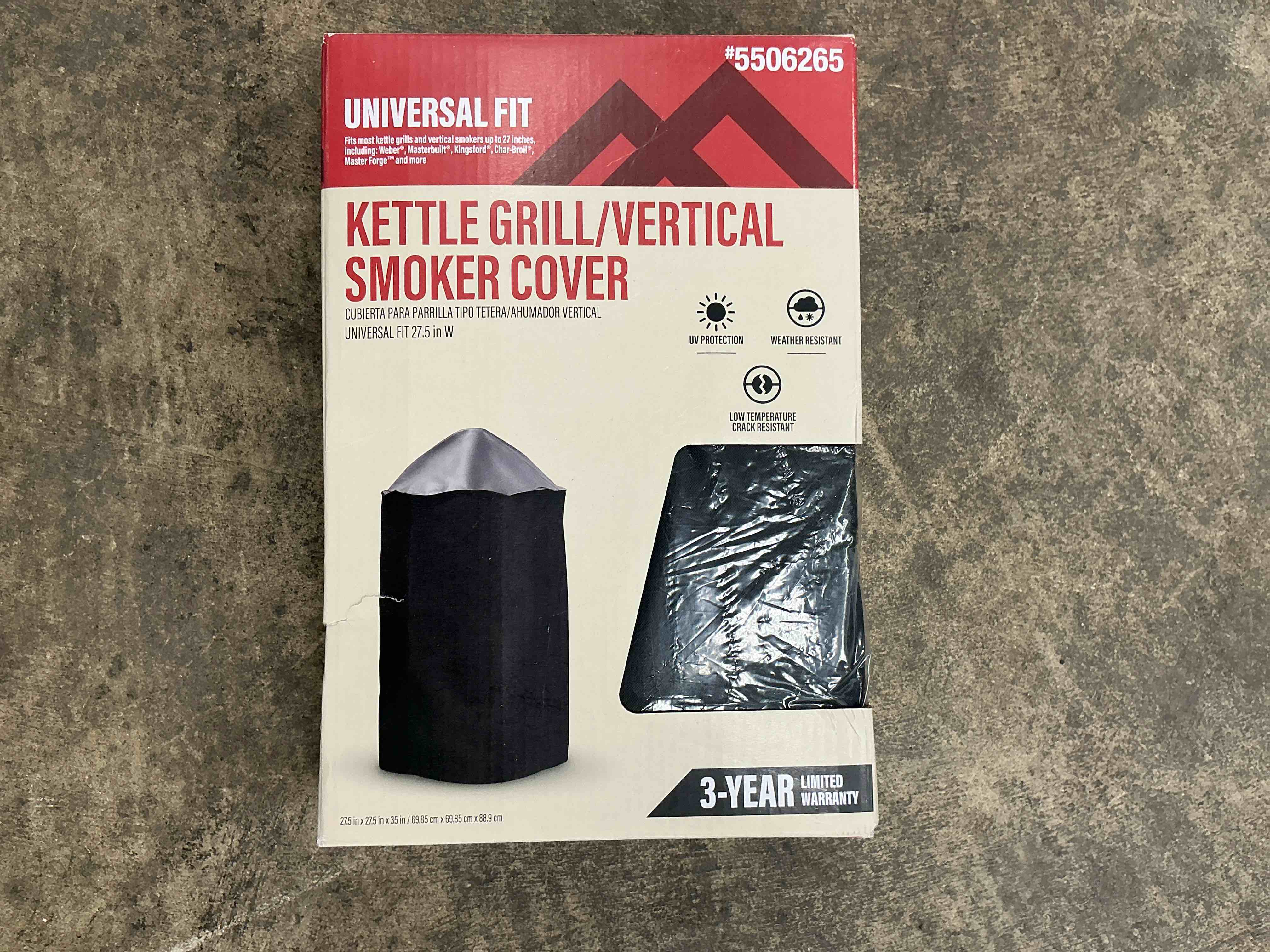 Condition photo showing Good Condition for master forge universal fit 27.5-in w x 35-in h black vertical smoker cover