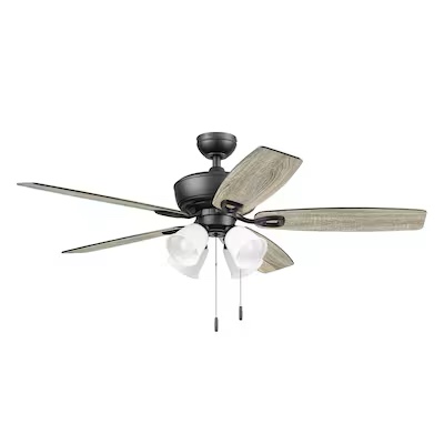 Condition photo showing Good Condition for harbor breeze notus 52-in matte black ceiling fan with light and pull chain included