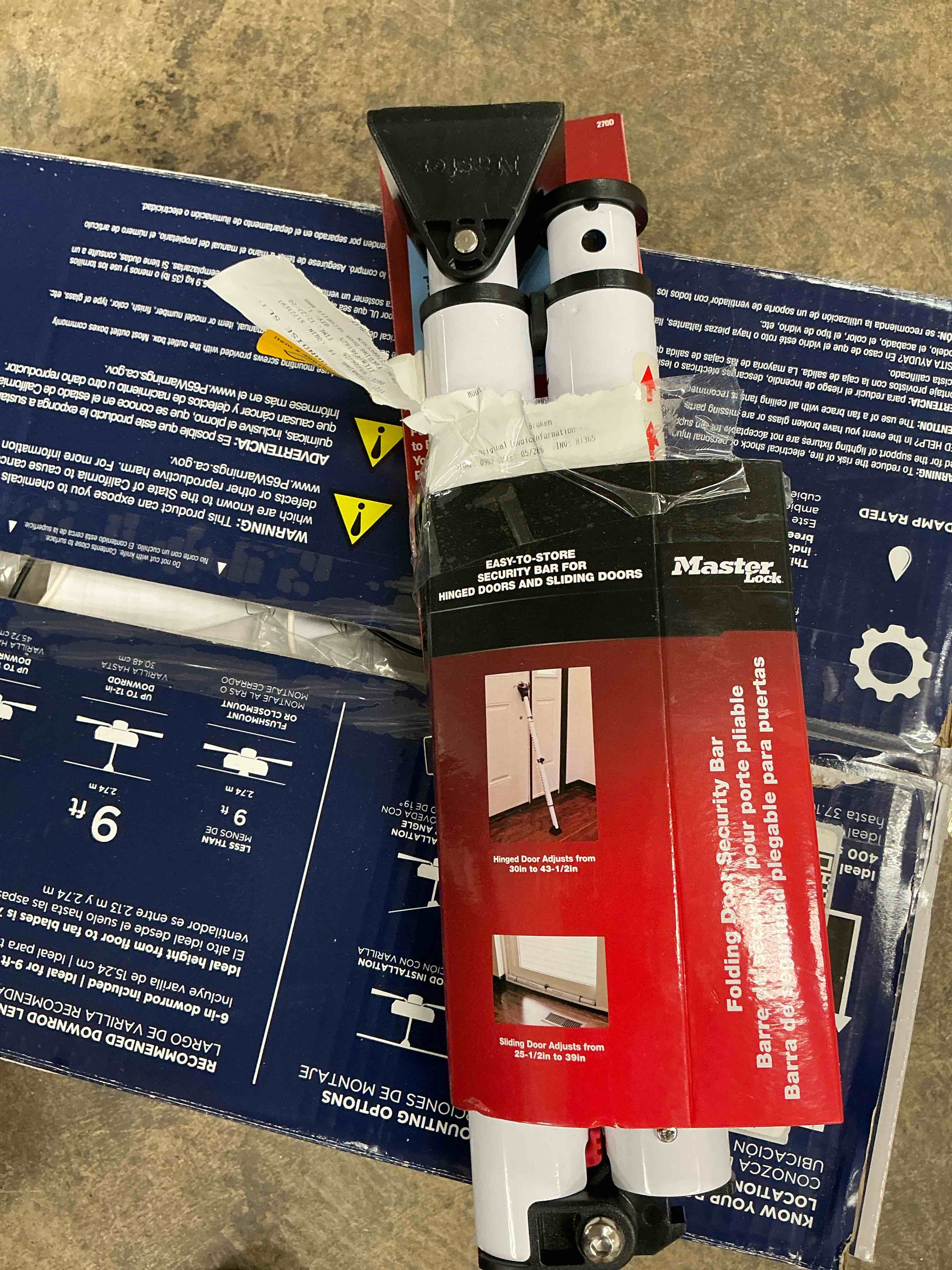 Condition photo showing Good Condition for questions and answers for master lock adjustable hinged and sliding door security bar (extends 25.5 to 43.5 in.)
