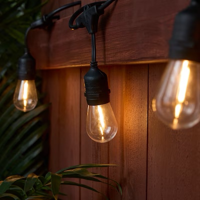 harbor breeze 48-ft plug-in black indoor/outdoor string light with 24 white -light led edison bulbs