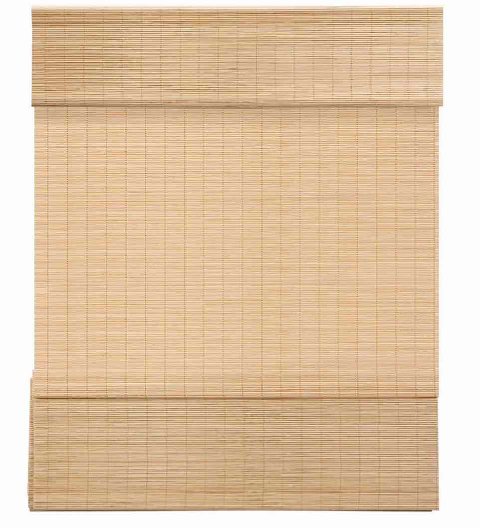 Condition photo showing Good Condition for lazblinds cordless bamboo roman shades, light filtering window treatment, roll up bamboo blinds for windows, 39'' w x 60'' h