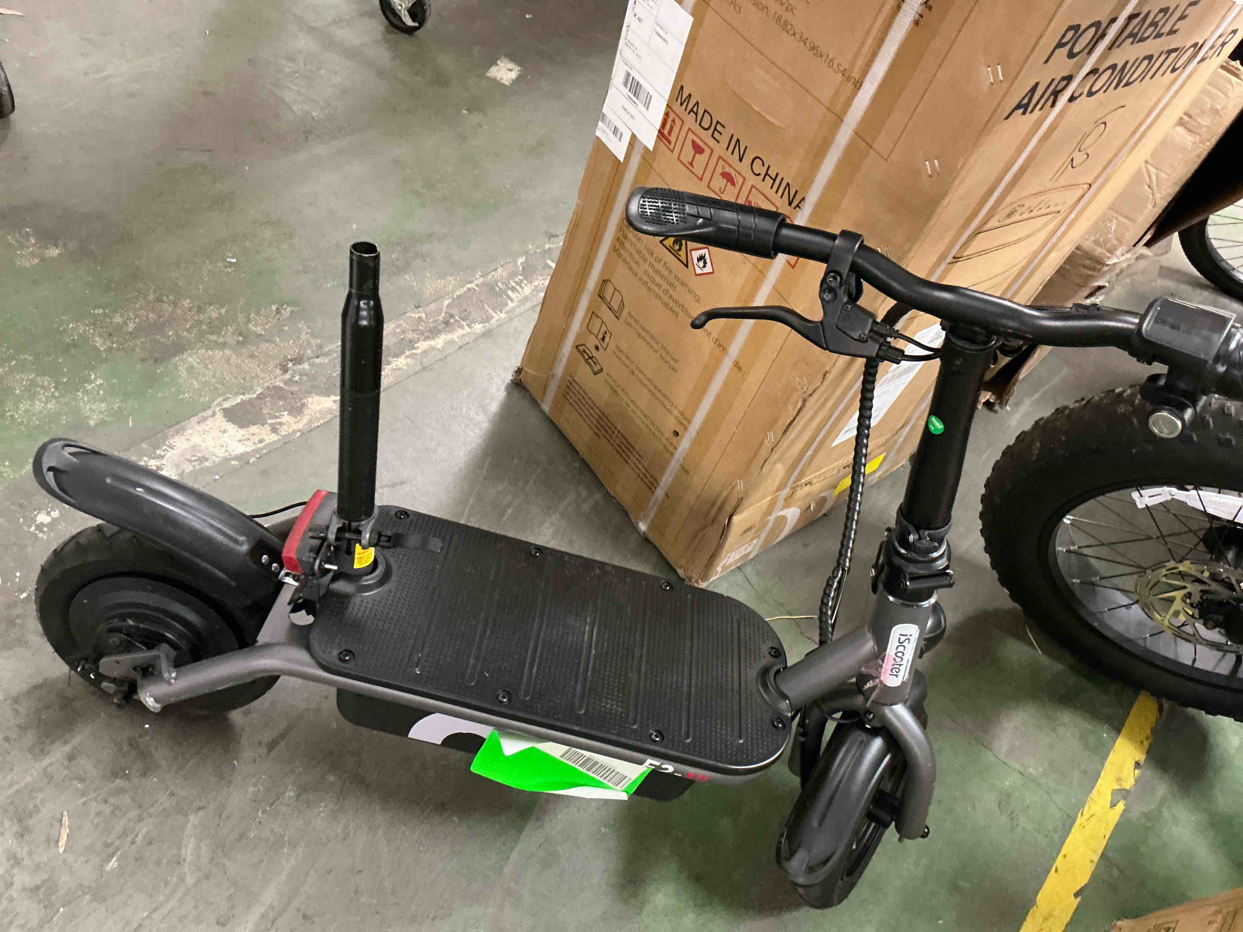 Condition photo showing As Is for iscooter f3 10'' electric scooter 1000w 48v/13ah 45km/h folding light weight with seat and basket adult shopping scooter