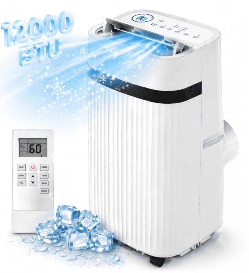 12000 btu portable air conditioner  portable ac unit up to 550 sq.ft  4-in-1 air conditioner for home with sleep modes  remote control