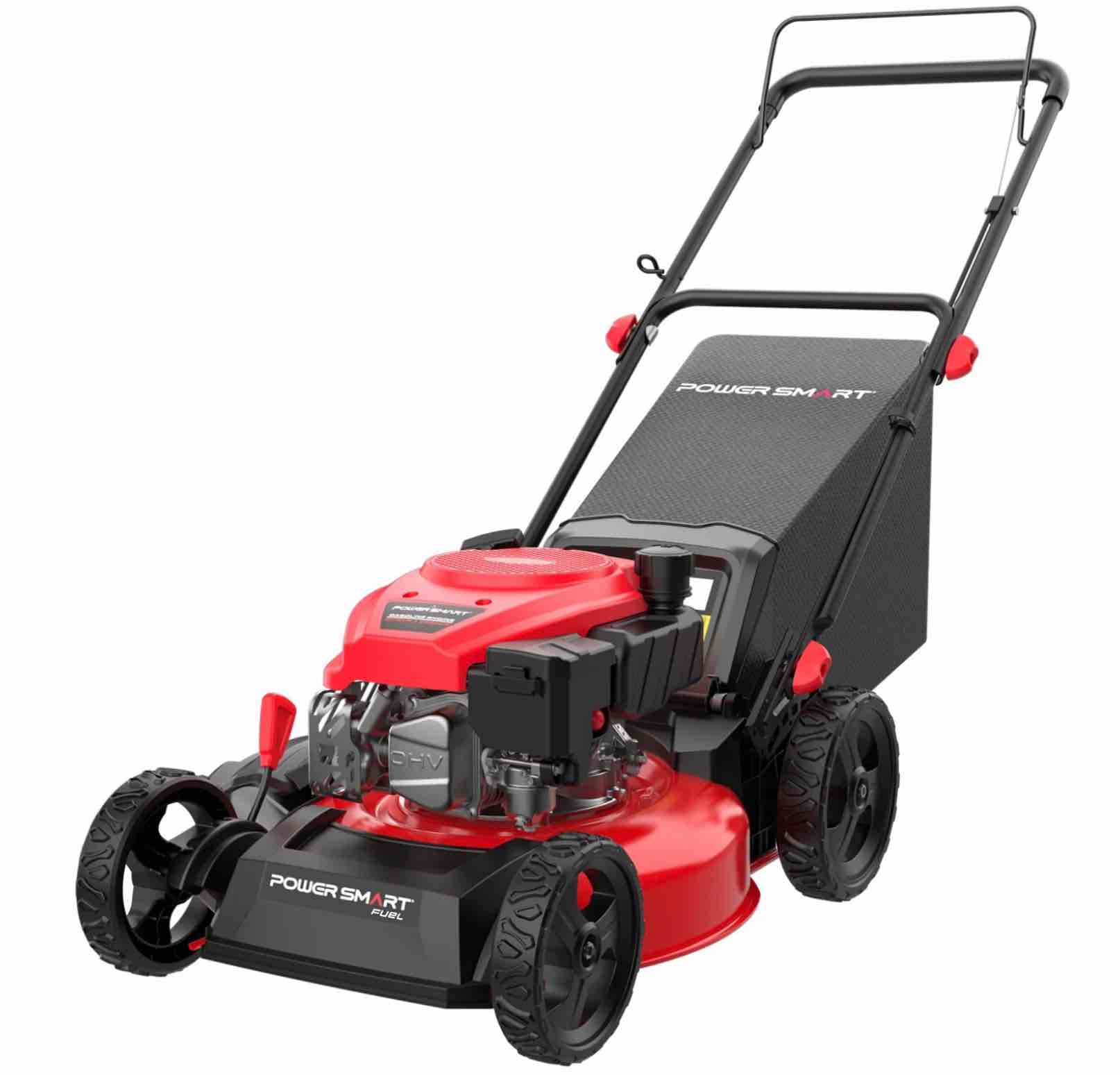 powersmart 18" 144cc gas-powered 3-in-1 walk behind lawn mower – easy start, foldable, ideal for yards up to 1/4 acre