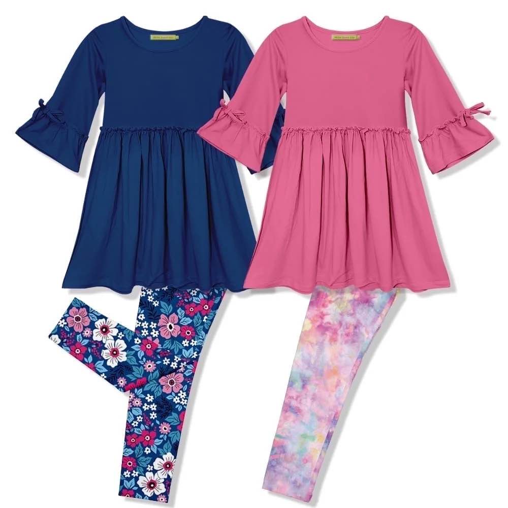 Condition photo showing Good Condition for millie loves lily girls purple and periwinkle dress & legging set , ( size 6 t & plus sizes), 4pcs