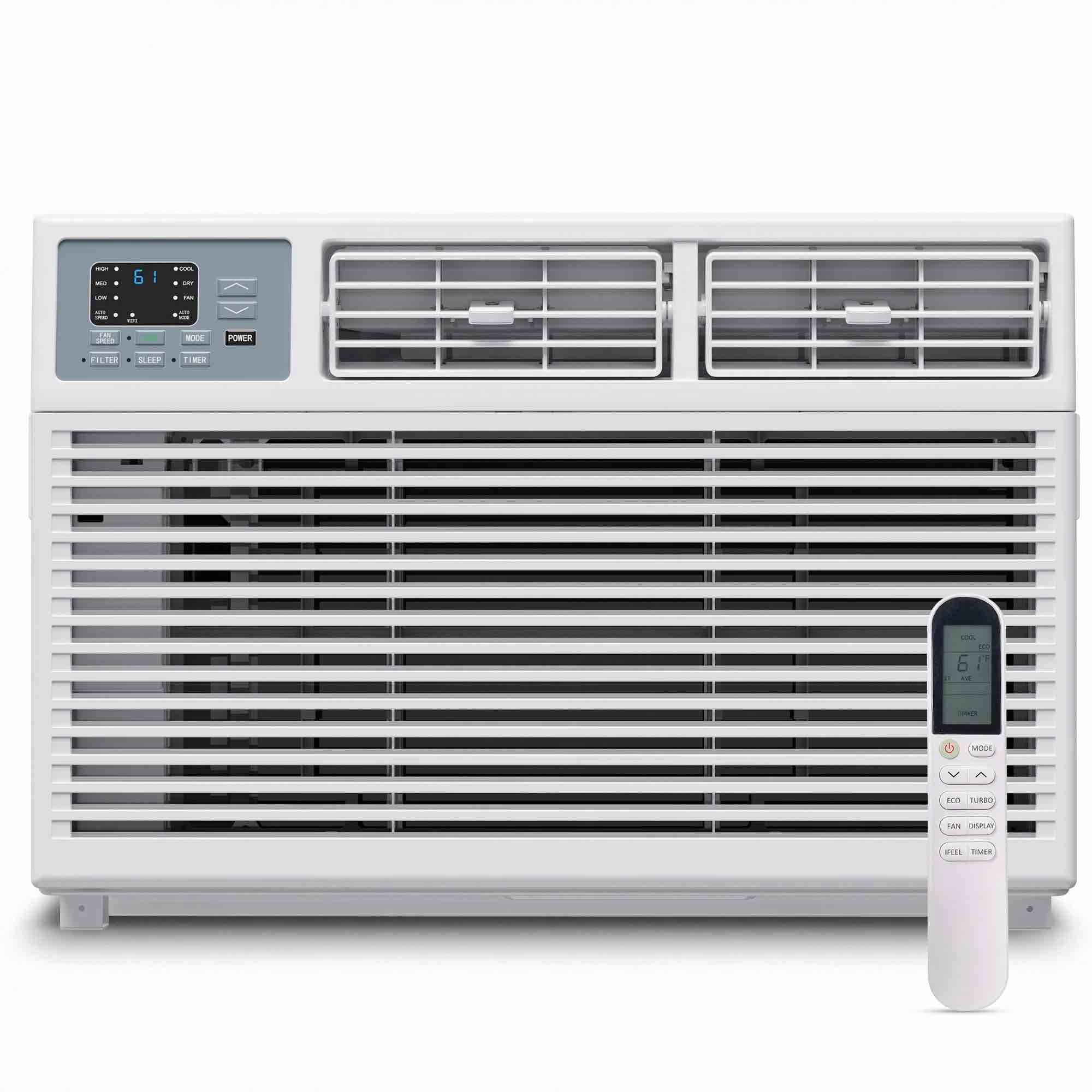 simzlife 8 000 btu window air conditioner cools up to 350 sq ft 4 cooling modes remote control white