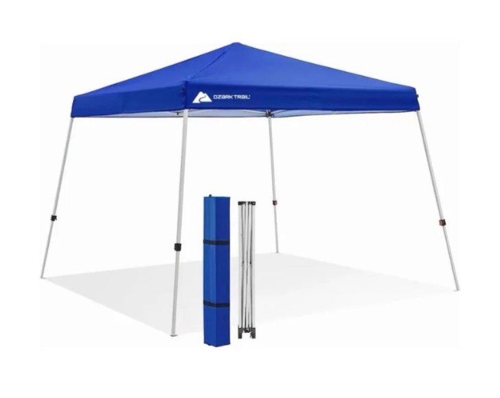 ozark trail instant slant leg canopy blue 10 ft x 10 ft