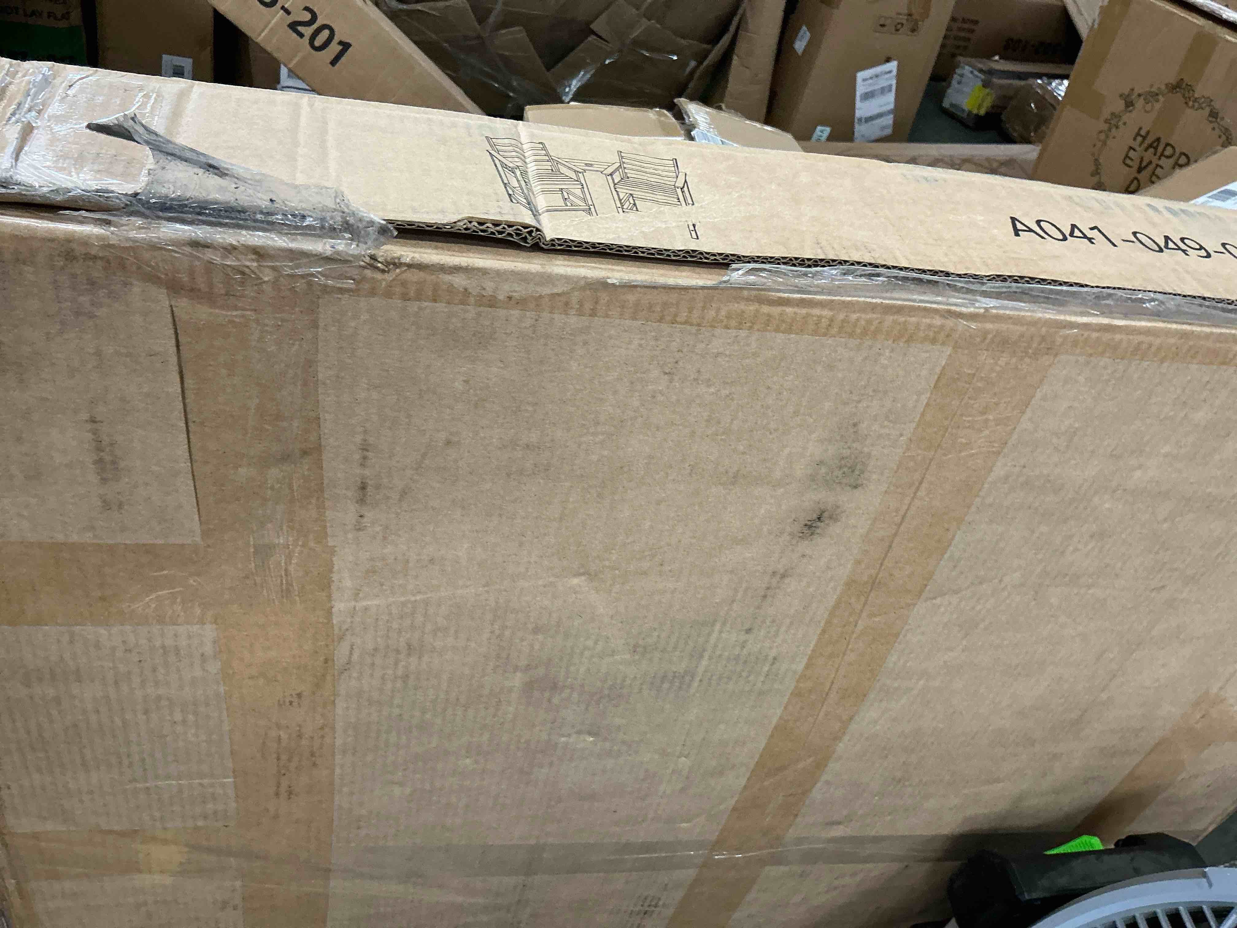 Condition photo showing New/Like New for loyalice balcony chair set of 2 outdoor adirondack barstools with connecting tray black
