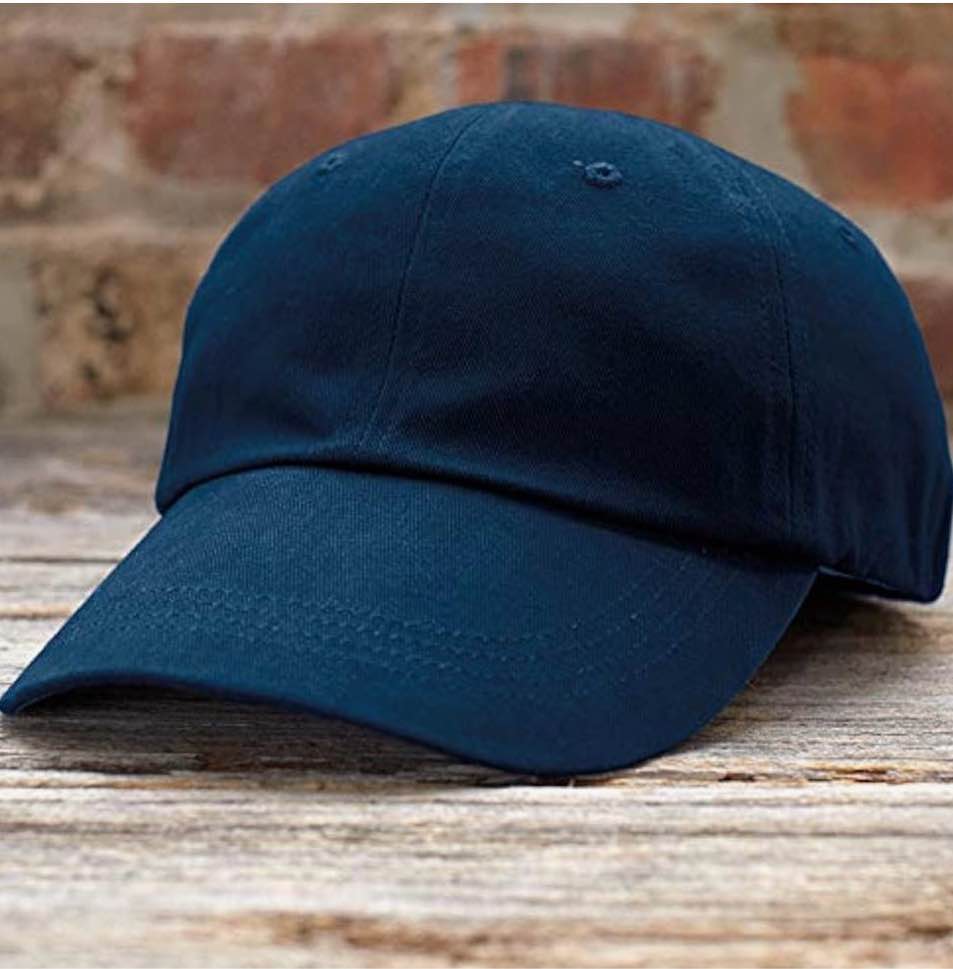 contrast low-profile cap 176 - men women plain cotton hat - blue 5 pcs