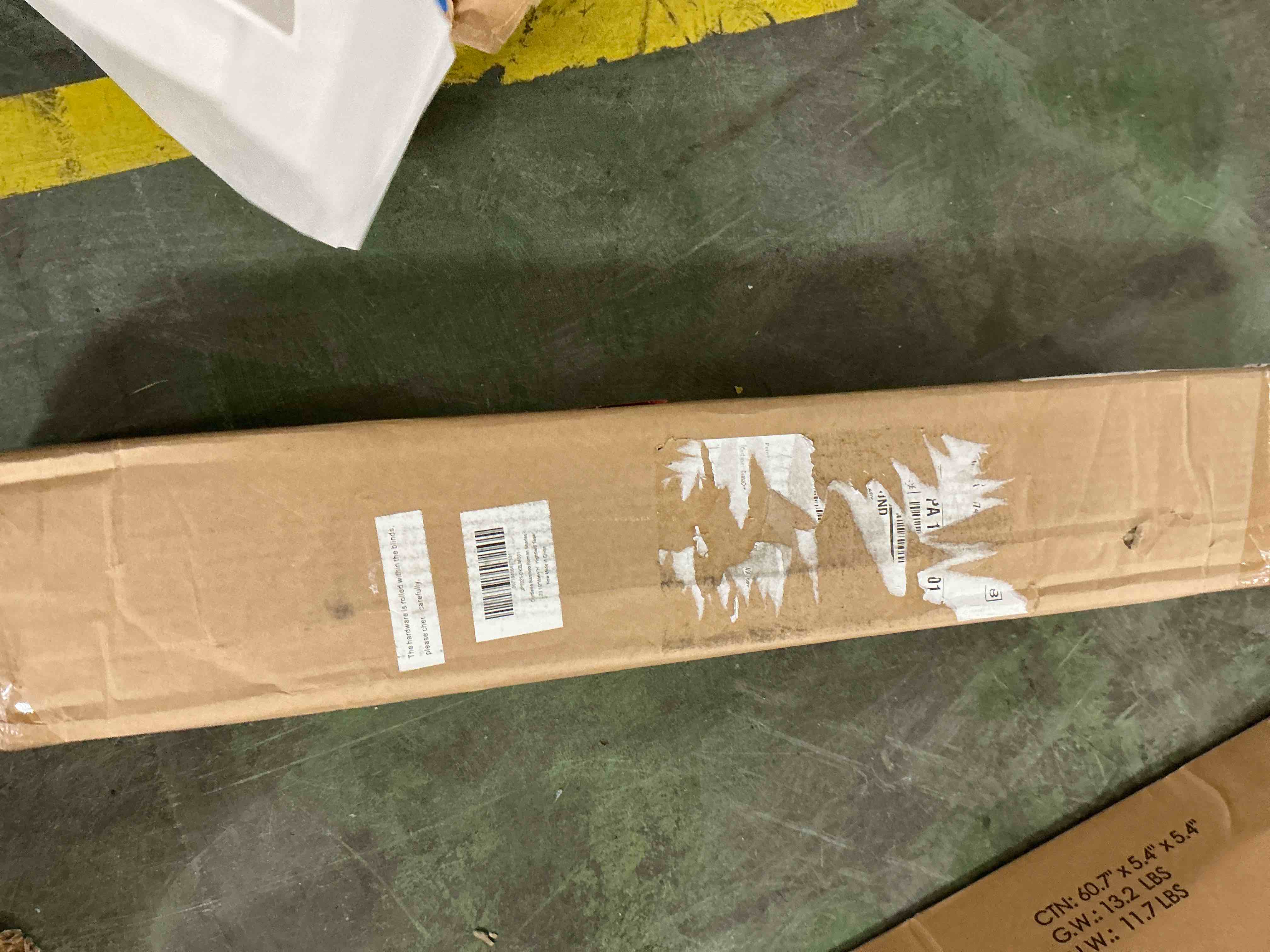 Condition photo showing New/Like New for lazblinds cordless bamboo roman shades  privacy blinds for interior windows  room darkening roll up bamboo blinds for home & patio  23.5  w x 64  h  highfield teak