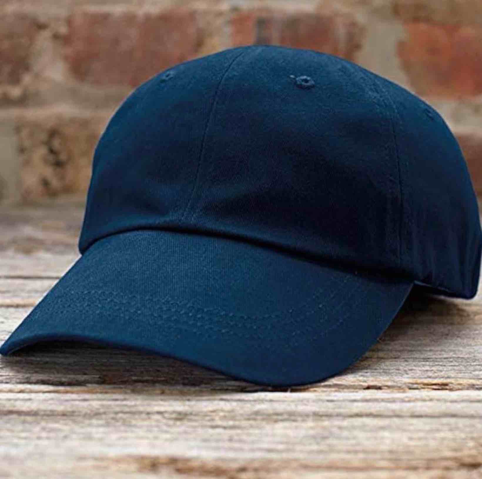 contrast low-profile cap 176 - men women plain cotton hat - blue 5 pcs