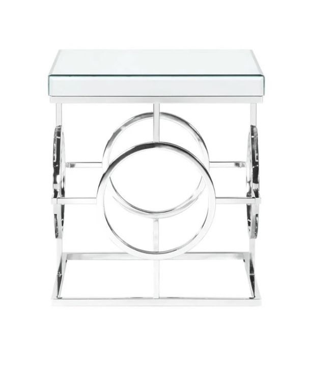 Condition photo showing New/Like New for picket house furnishings katie square mirrored end table