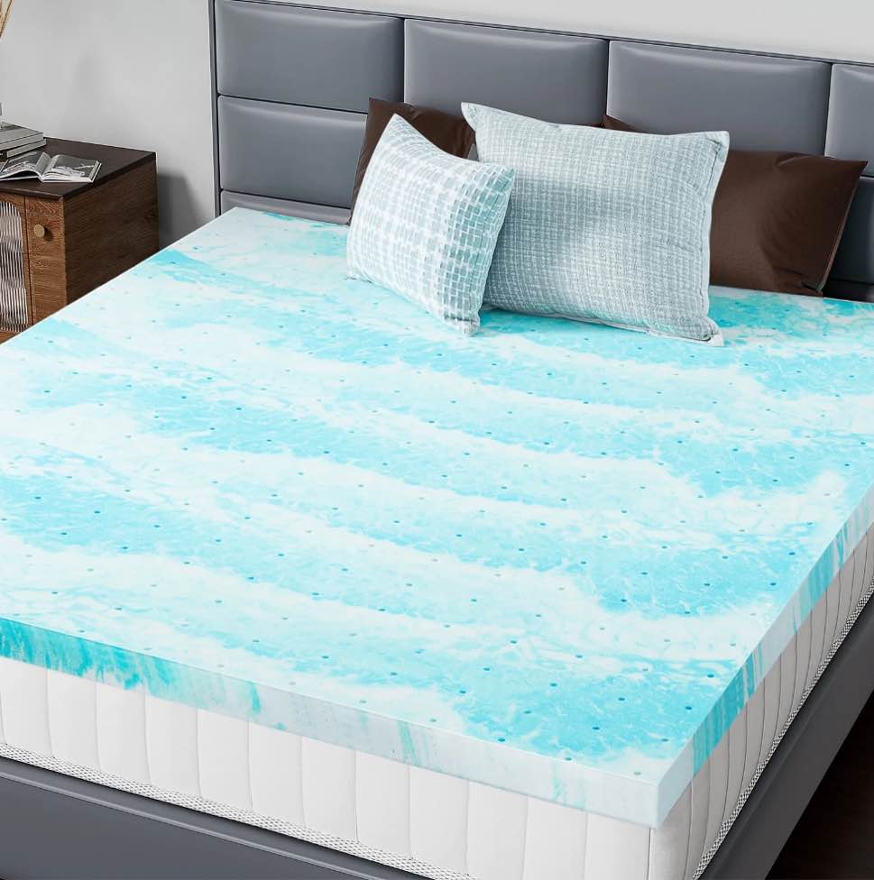 CONCETTA 3 Inch Full Size Memory Foam Mattress Topper with Cooling Gel, Pressure Relief for Back Pain, Comfort Bed Topper, CertiPUR-US Certified