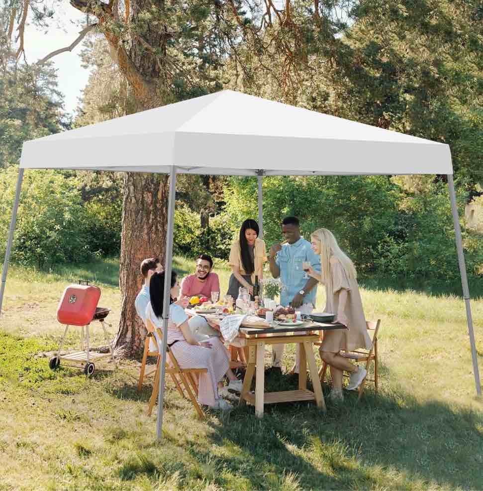 Outdoor Basic 8'x 8'Pop up Canopy Tent,Instant Canopies,Shade Tents with Carrying Bag,White