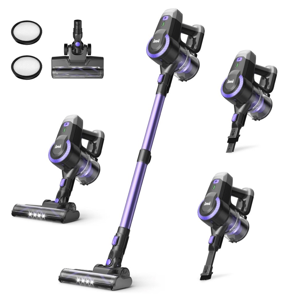 INSE Lightweight Cordless Stick Vacuum Cleaner for Carpet Hardwood Floor Pet Hair