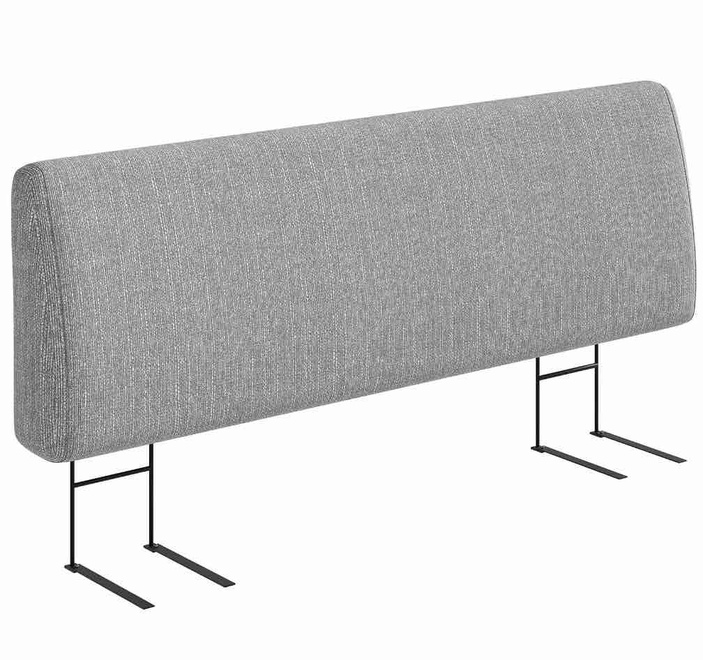 Pinmoco 4.7'' Upholstered Foam Headboard, Height Adjustable and Ergonomic Head Board for King Bed, Fabric Gray