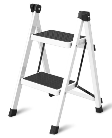 Cshidworld Step Ladder, 2 Step Stool for Adults, 2 Step Ladder Folding Step Stool with 330 lbs Capacity, Wide Anti-Slip Pedal Ergonomic Design, Multi-Use for Household, Kitchen, Office, RVs