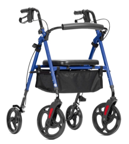 Elenker Mobility Rollator Walker with 10" Wheels, Adjustable Seat and Arms, Blue