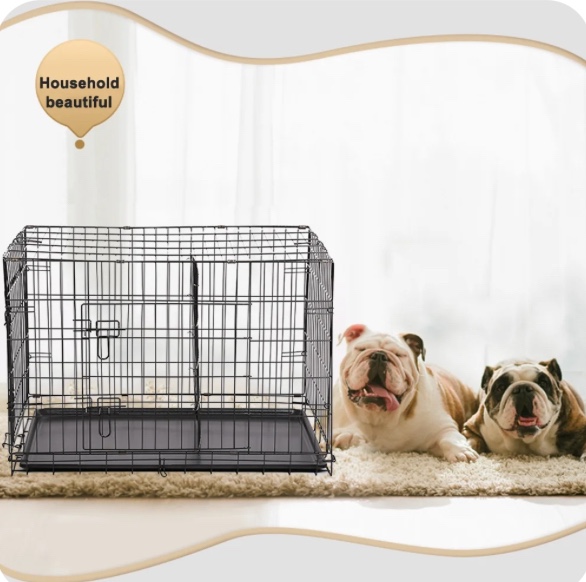 BestPet Folding Pet Kennel with Divider, Metal, Small, 30"