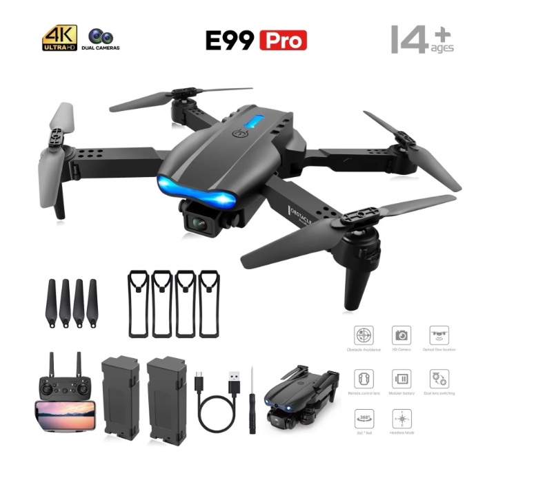 BEEPRINCESS Drone with 4K HD Dual Camera for Adults Kids, RC Quadcopter with 2 Modular 1800mAh Batteries for 30 Mins Long Flight