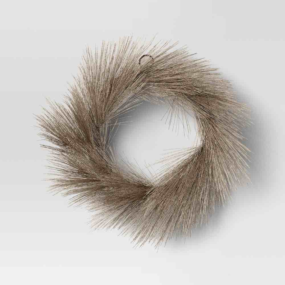 XL Shimmer Long Needle Pine Christmas Wreath - Threshold