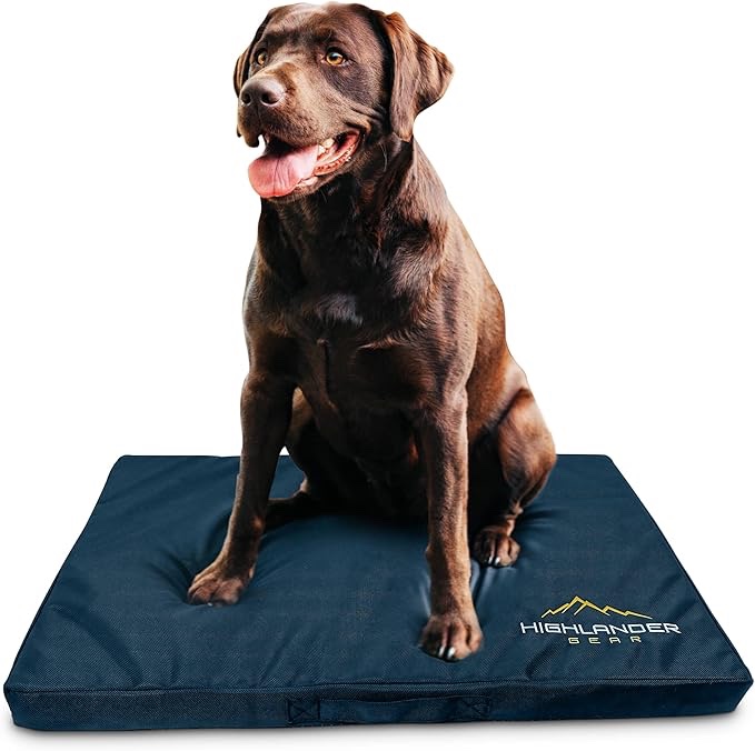 Highlander Tough Waterproof Dog Kennel Bed, Crate Mat, Memory and Orthopedic Foam (Large 30"x19"x2", Black