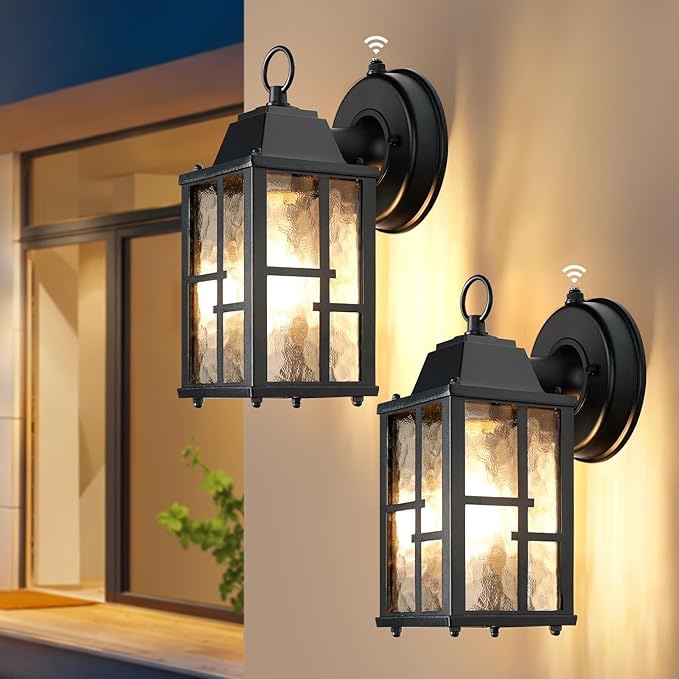 OKELI Dusk to Dawn Outdoor Wall Lights, Exterior Waterproof Lantern, Front Porch Sconce Lighting wit