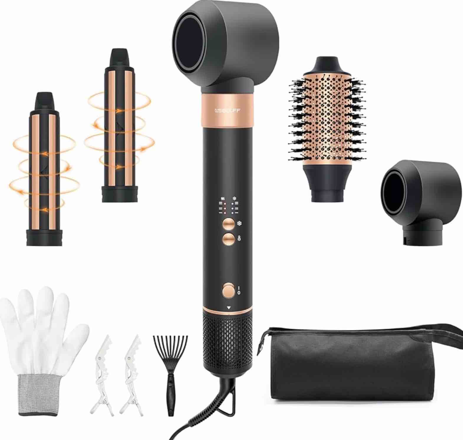 Hair Styler Hair Dryer Brush - 110,000 RPM High-Speed Hot Air Styler,Multi Stylers with Auto-Wrap Cu