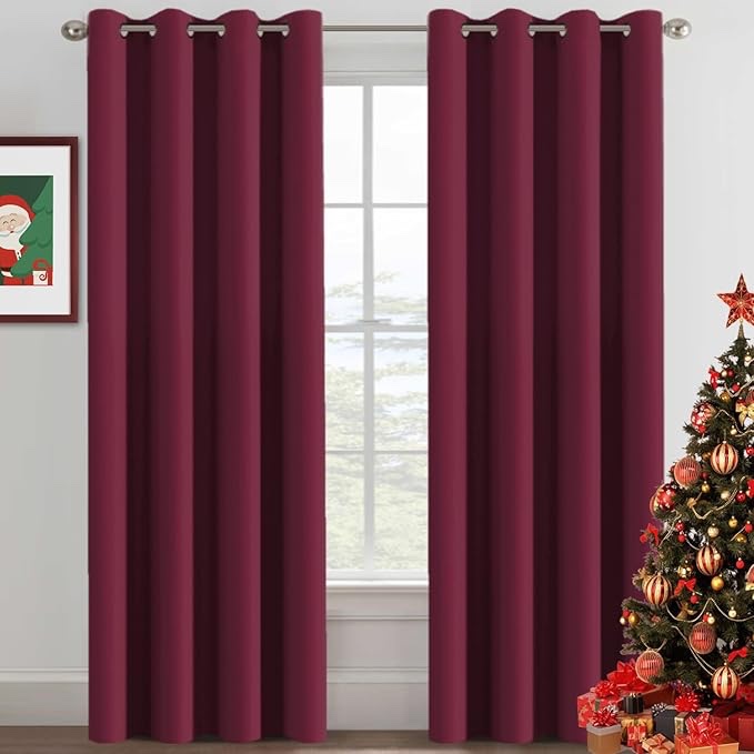 H.VERSAILTEX 100% Blackout Curtains for Bedroom Thermal Insulated Light Blocking Curtain Grommet Window Treatment Panel for Living Room/Patio Door, Solid in Jet Black (One Panel), 52" W x 84" L