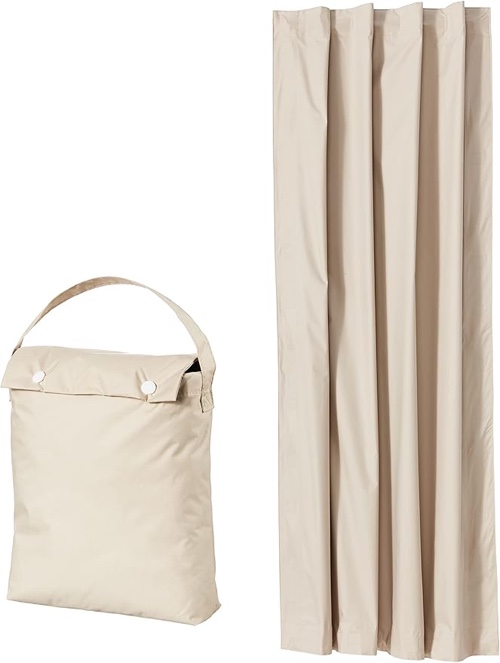 Basics Portable Blackout Curtain Shade with Suction Cups, 50"W x 78"L, 1-Pack, Beige