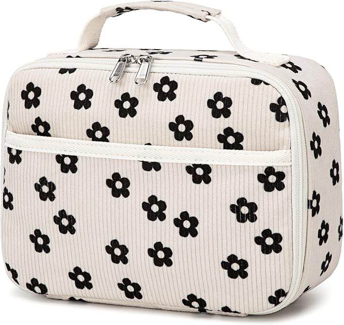 Bluboon Kids Girls Lunch Bag Insulated Lunch Box for school Corduroy Lunch Cooler Organizer School Kids Lunch Tote