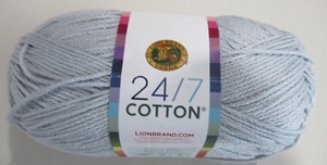 (1 Skein) 24/7 Cotton® Yarn, Cool Grey