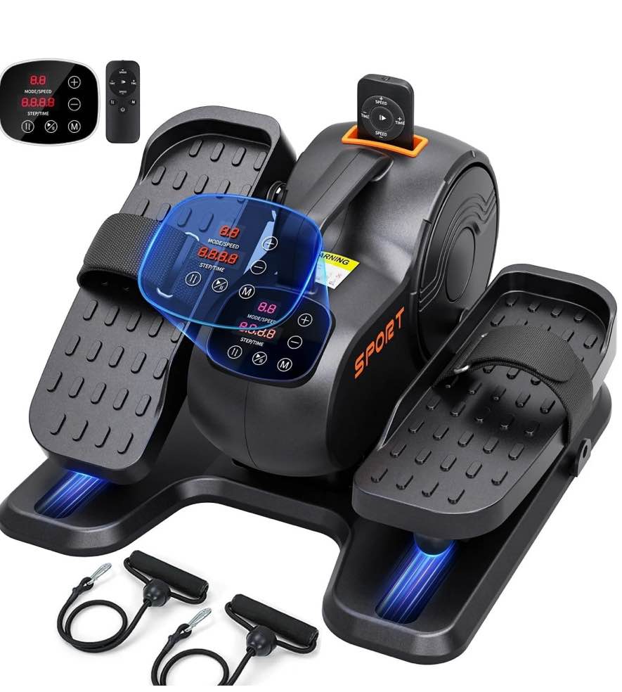 Under Desk Elliptical Machine, 10 Adjustable Leg Exerciser Quiet & Portable whit Remote Dprodo Electric Ellipse