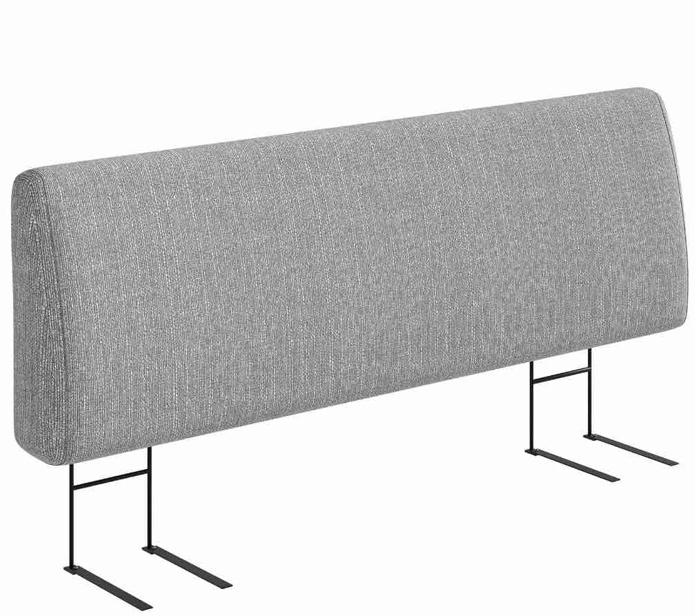 Pinmoco 4.7'' Upholstered Foam Headboard, Height Adjustable and Ergonomic Head Board for King Bed, Fabric Gray