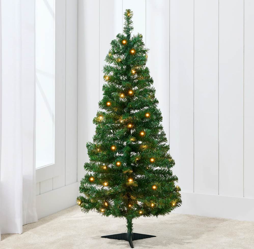 Best Choice Products 4ft Prelit Colored Christmas Tree, Artificial Tree Holiday Decor w/ LED Lights - Green Spruce