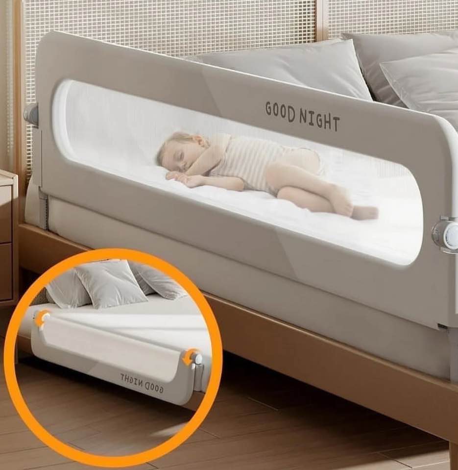 vikua 69in Baby Safety Rails Height Adjustable Bed Guardrail for Toddlers Single Piece